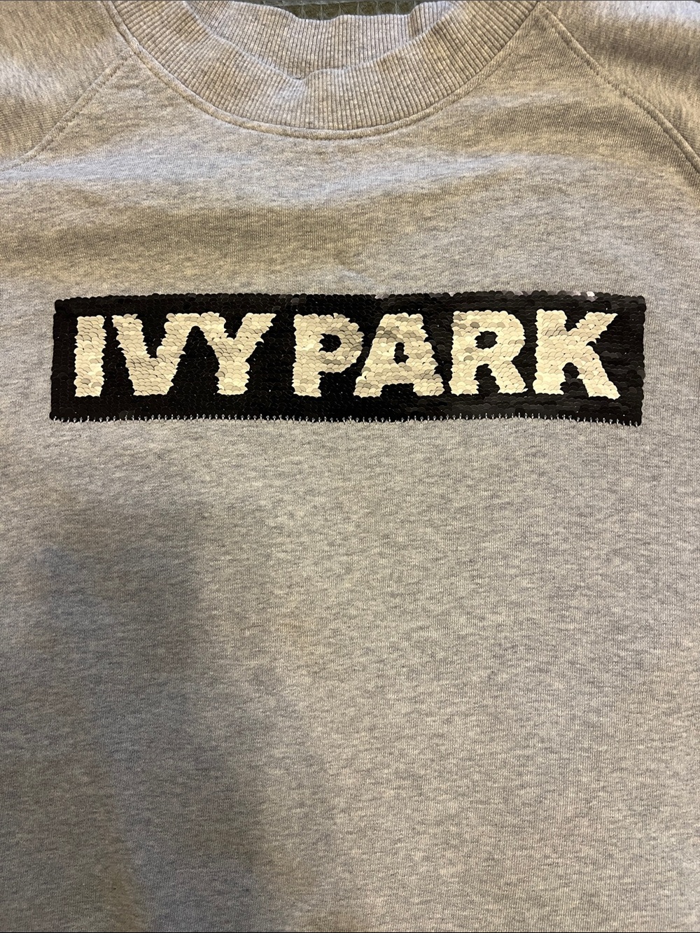 IVY PARK Light Gray Crewneck Sweatshirt with Black Logo - Picture 6 of 11